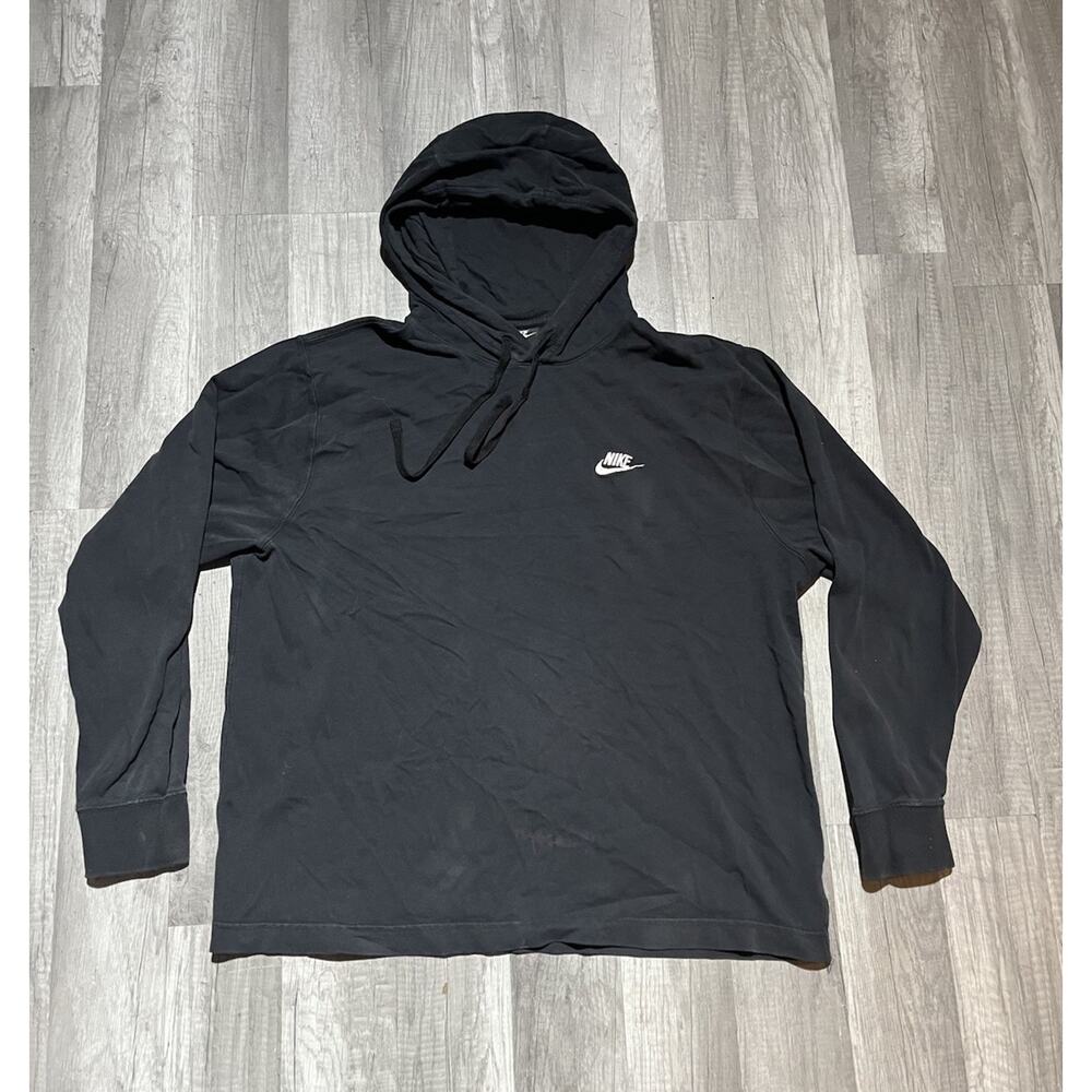 Nike Sportswear Lightweight Pullover Hoodie Men’s Size Large Black Embroidered